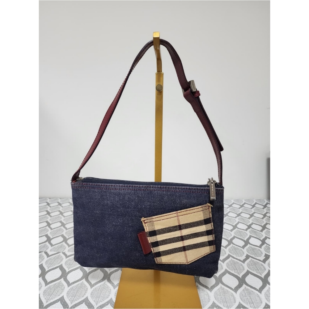 Burberry Vintage Denim Shoulder Bag Blue